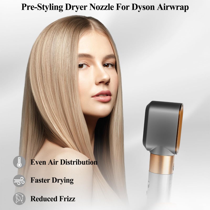 Puregust Pre-Styling Dryer Attachment For Dyson Airwrap, Pre-Styling Dryer Nozzle Replacement For Air Wrap, Part No. 969759-01, Gold - Image 2